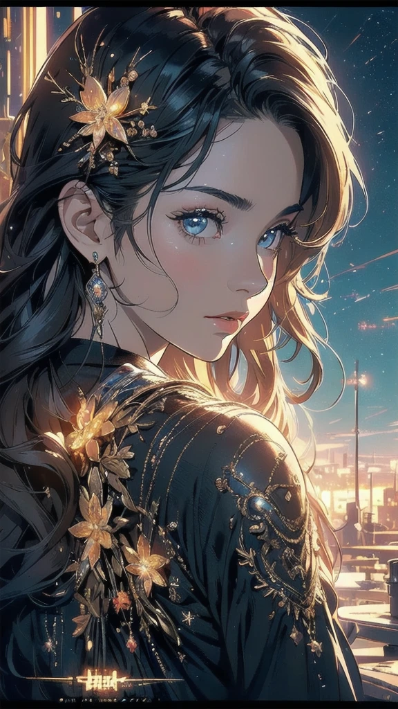 (((masterpiece, highest quality))),(((solo:1.2))),(((1girl:1.2))),(((32k wallpaper))),(very detailed, vintage science fiction),((((((cinematic movie poster)))))),(((((portfolio))))),(((((((Close-up))))))),,((((various angle)))),(((((ultimate highlight))))),((((complete. detailed face)))),(((((Extremely talented))))),(((most complicated machine))),(((text))),(((typography))),(((((best complicated machine))))),(((((genius mechanic))))),(((((gorgeous light leak))))),(((sparkling eyes))),(((hexagon))),(((Overly complicated background:beautiful sky)))