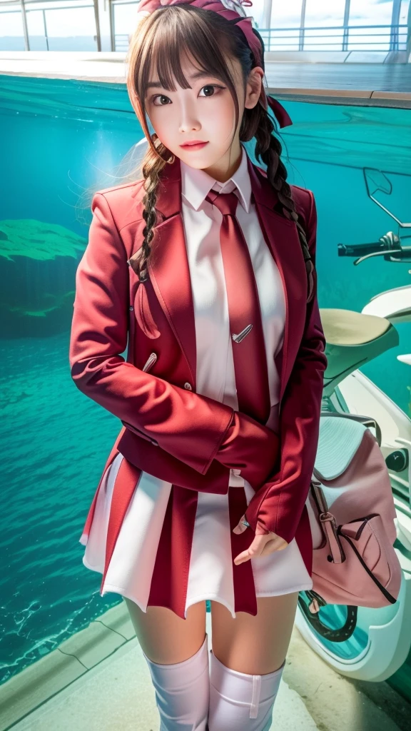 Face sitting, Sit on a man's face,Underwater split view, Large Breasts, 