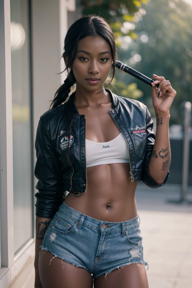 a black girl smoking cigarettes very fast, sucking extremely hard on cigarette, the cigarette ash is growing very long, piercings, very skinny, large breasts, pain, lying on her stomach, on the couch, teenager, in high school, tight ass