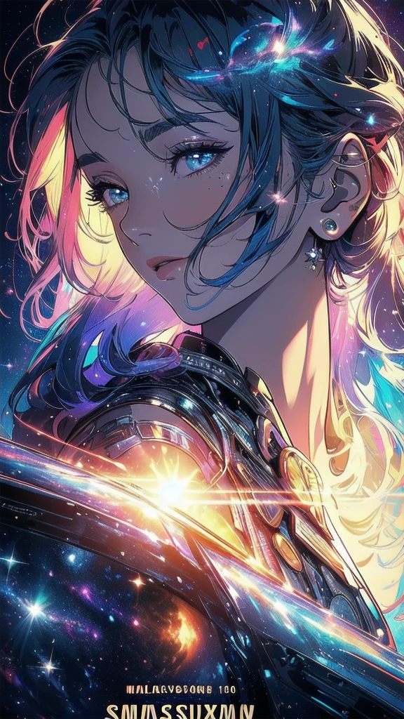 (((masterpiece, highest quality))),(((solo:1.2))),(((1girl:1.2))),(((32k wallpaper))),(very detailed, vintage science fiction),((((((cinematic movie poster)))))),(((((portfolio))))),(((((((Close-up))))))),,((((various angle)))),(((((ultimate highlight))))),((((complete. detailed face)))),(((((Extremely talented))))),(((most complicated machine))),(((text))),(((typography))),(((((best complicated machine))))),(((((genius mechanic))))),(((((gorgeous light leak))))),(((sparkling eyes))),(((hexagon))),(((Overly complicated background:beautiful galaxy)))