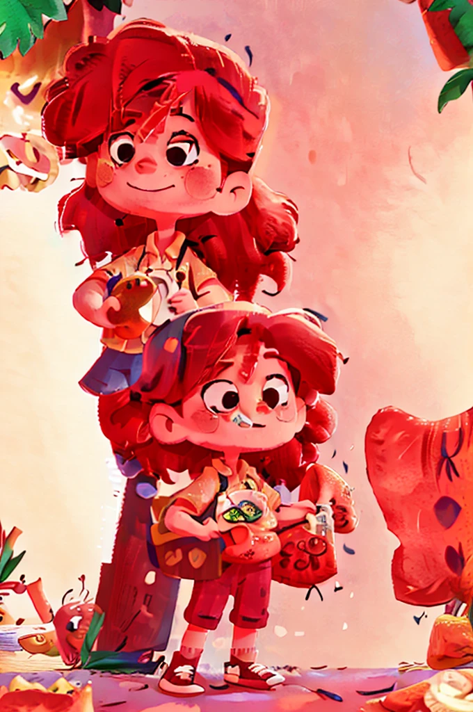 Redhead girl with pizza in hand