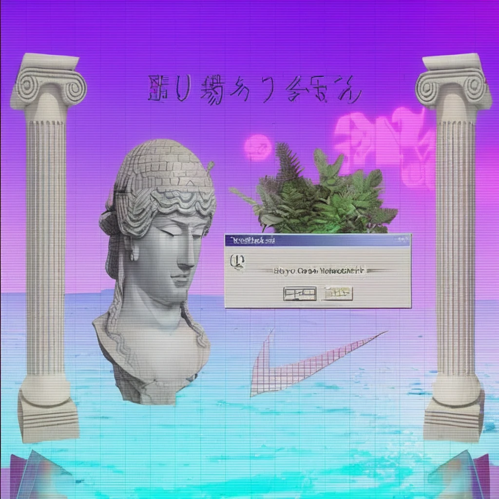 Create a digital artwork for a website background that combines Vaporwave, Cyberpunk, and pre-Columbian aesthetics. The scene should feature detailed pre-Columbian monoliths instead of Greek sculptures, placed in a retro-futuristic environment. The floor should have a neon-glowing grid pattern, typical of Vaporwave, and the background should mix dark, rainy, urban landscapes with vibrant neon lights, reflecting a Cyberpunk vibe. Incorporate the brand colors prominently: #39E600 (bright green), #E600Ce (vivid magenta), and #00E6A (teal). The monoliths should exude an ancient, mystical aura, with patterns and symbols inspired by indigenous nobility. The overall feel should seamlessly blend ancient history with futuristic digital aesthetics, creating a unique and captivating visual experience."