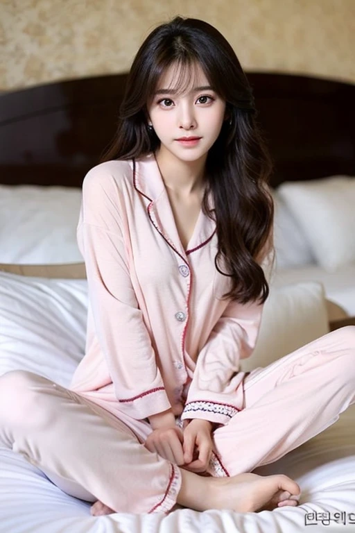 Korean Idol、Half Korean and half French、Small face、Big eyes、beautiful girl、futon、pajamas、Spread your legs