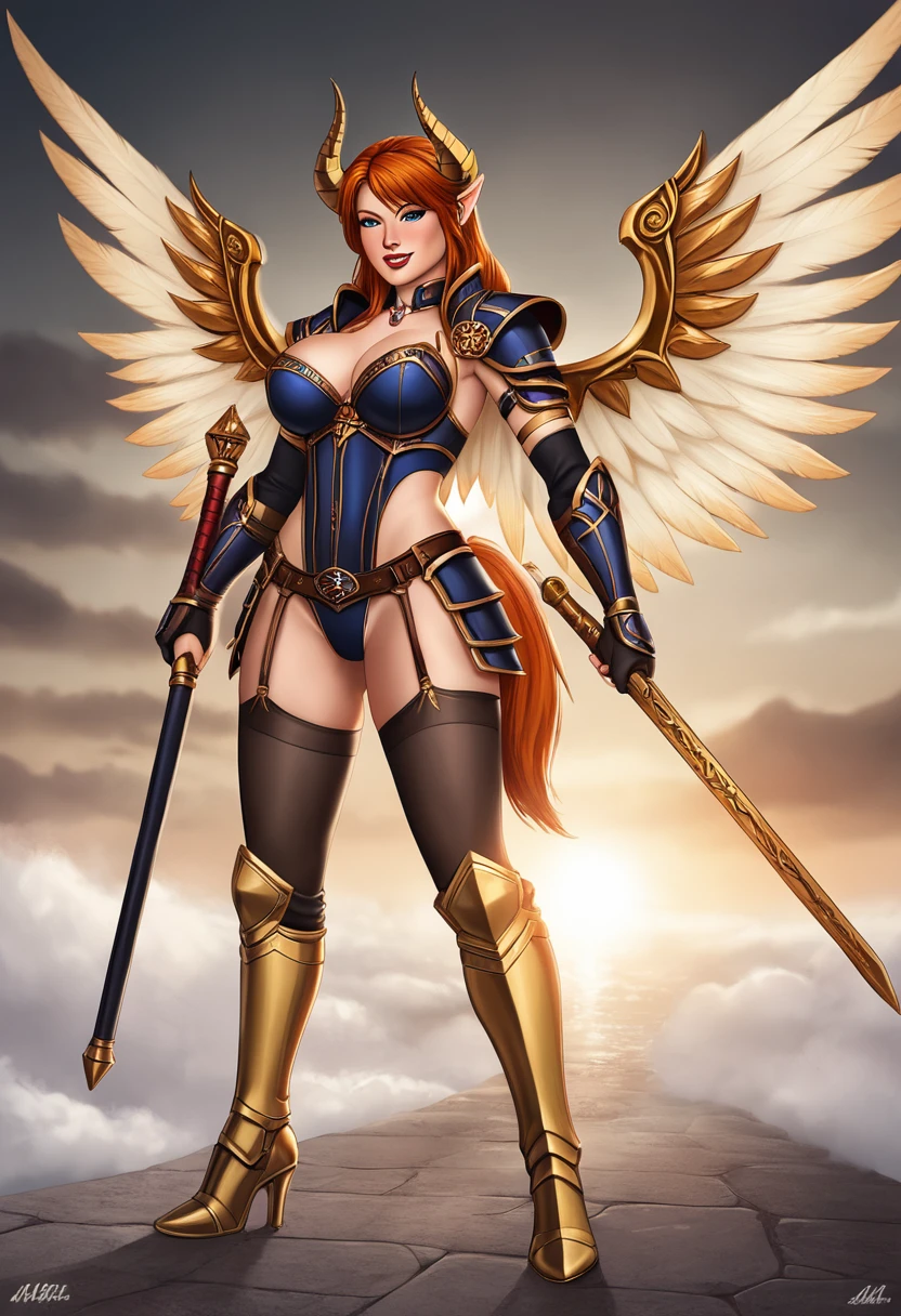 full body standing symmetrical beautiful woman, hyper realistic, 1girl, Asgard, Valkyrie, Lady Knight, correct anatomy, epic fantasy digital art, tmasterpiece, 8k, high definition resolution, detailed drawing, superior quality, epic composition, muscular body, muscular turned arms behind body,