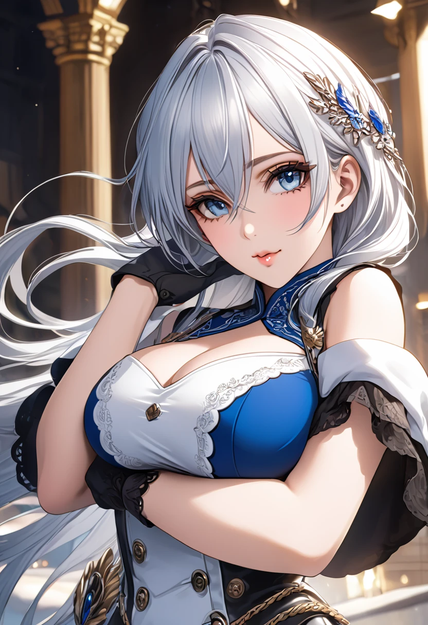 Russian,Big Breasts,Silver Hair,Blue Eyes