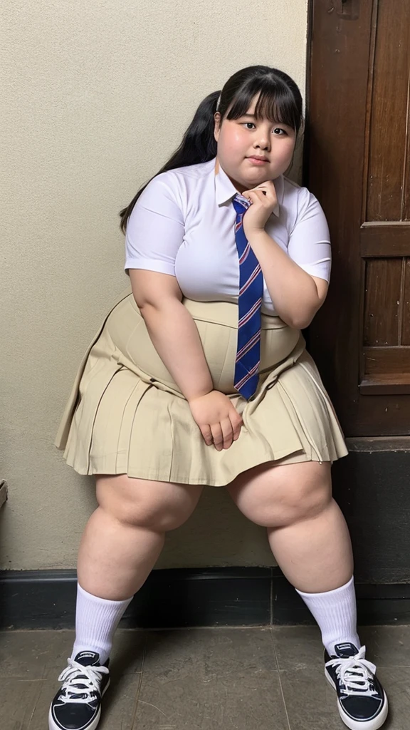 Takarata Rikka、Pretty fat girl、 girl、short skirt、roll up your skirt、I can see your pussy、thick thighs、thick legs、Thick below the knees、thick ankles、Full body display up to the toes