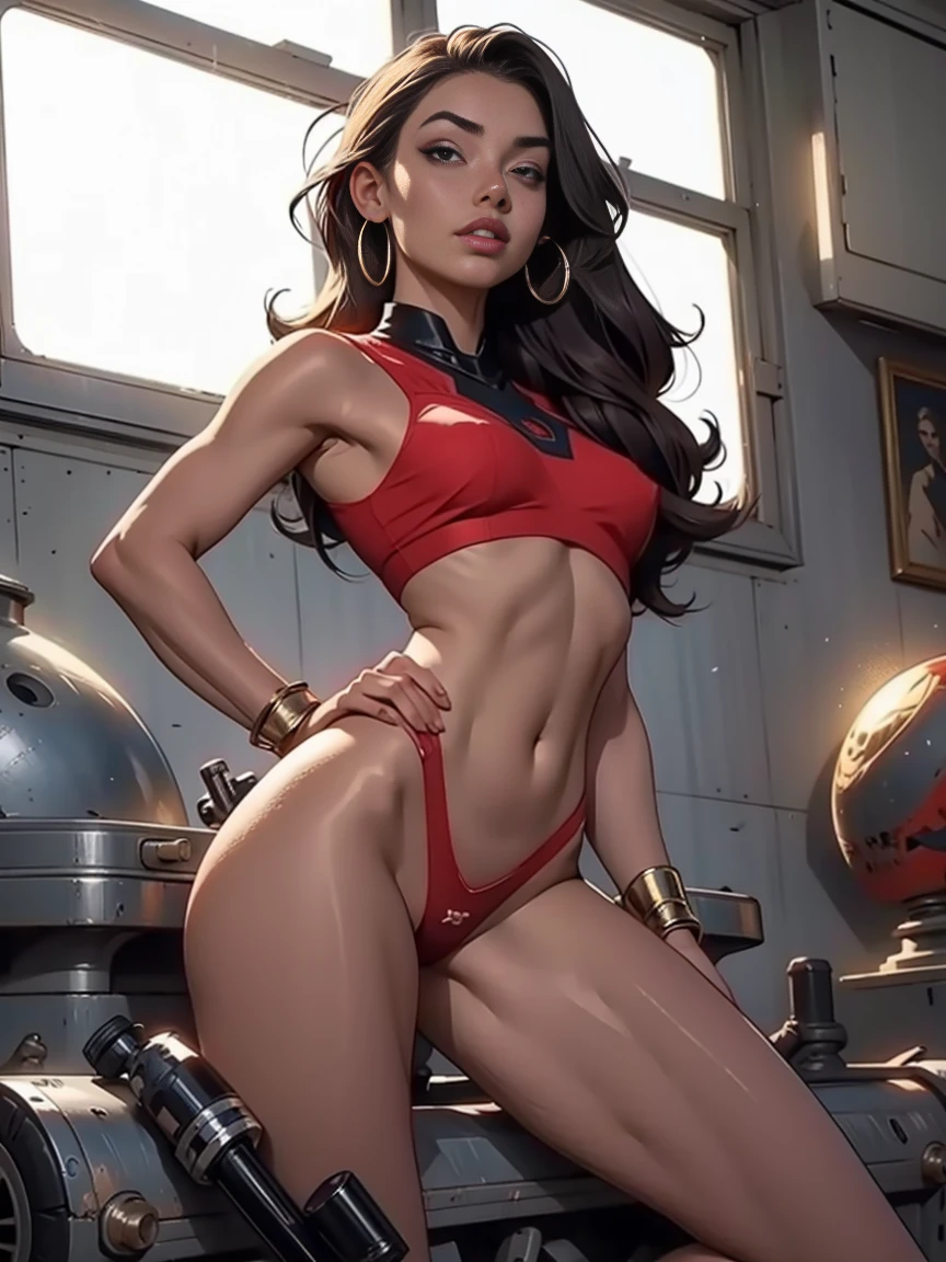 beautiful woman sensual pose, destroyer