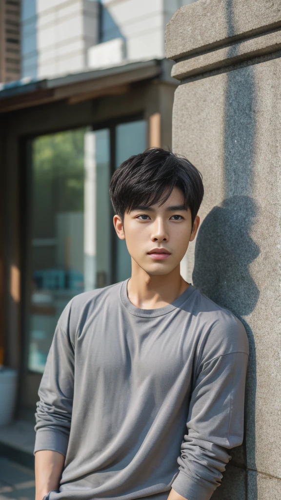 Asian alpha male in gray shirt looking at camera, Shin Jinying, Kim Do-young, Paint Ulzzang, Shen Quanrui, korean men, Shin Jin Young&#39;s Aesthetics, faceเกาหลีที่น่ารัก, handsome young man&#39;face, Jaeyong Nam, beautiful eyes、Kim Taejoon, Hyungtae, Inspiration from Jong Suk Lee, Avatar, Korean artist, Jung Jae Hyo 