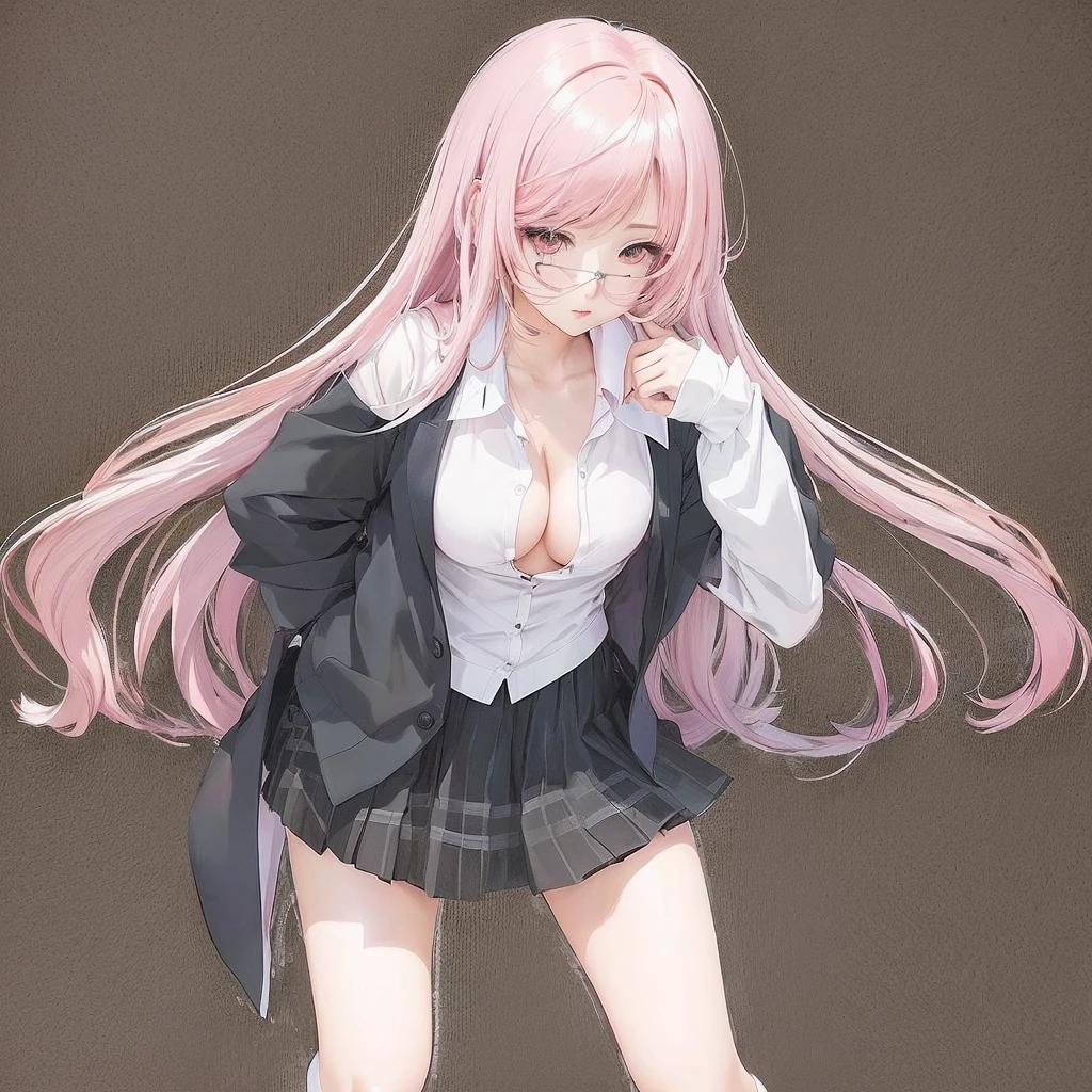 Anime Girls with pink hair and a white shirt and black skirt, (Anime Girls), Anime Girls with long hair, Beautiful anime school girl, seductive Anime Girls, Cute girl anime visuals, portrait Anime Girls, Haruno sakura, Soft anime illustration, an Anime Girls, young Anime Girls, portrait of an Anime Girls, Anime Girls, Smooth anime CG art