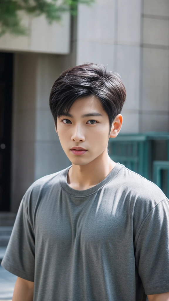 Asian alpha male in gray shirt looking at camera, Shin Jinying, Kim Do-young, Paint Ulzzang, Shen Quanrui, korean men, Shin Jin Young's Aesthetics, faceเกาหลีที่น่ารัก, handsome young man'face, Jaeyong Nam, beautiful eyes、Kim Taejoon, Hyungtae, Inspiration from Jong Suk Lee, Avatar, Korean artist, Jung Jae Hyo