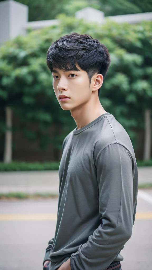 Asian alpha male in gray shirt looking at camera, Shin Jinying, Kim Do-young, Paint Ulzzang, Shen Quanrui, korean men, Shin Jin Young's Aesthetics, faceเกาหลีที่น่ารัก, handsome young man'face, Jaeyong Nam, beautiful eyes、Kim Taejoon, Hyungtae, Inspiration from Jong Suk Lee, Avatar, Korean artist, Jung Jae Hyo