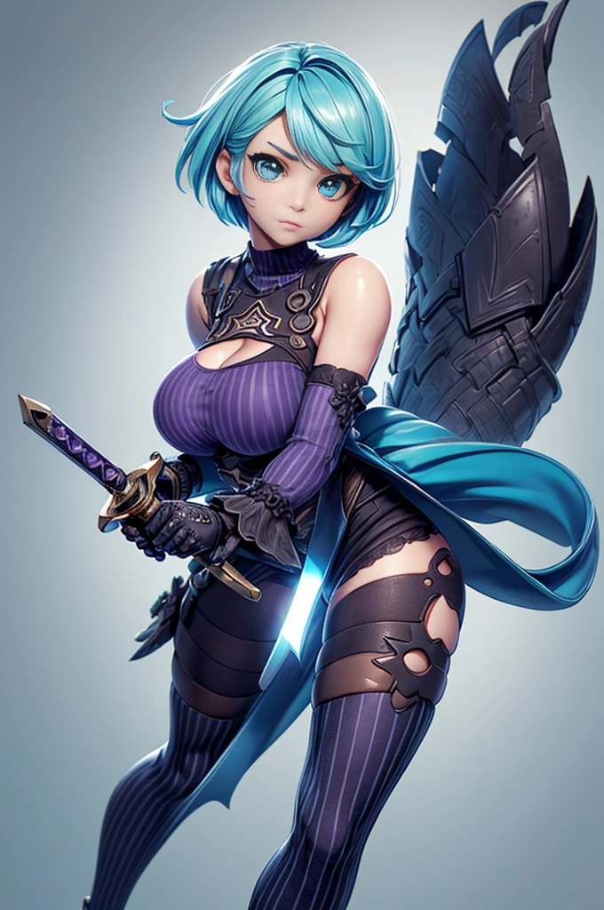Mini morrigan aensland, (morrigan aensland), 独奏, ray tracing, 3D style, 3DMM, ((oses per photo)), ((oses au cada foto)), fully body,(Front view),(Costas Issue), (Emist on the left), show flat belly, (((oses per photo))),(very big breastsperfect ass, perfect and symmetrical eyes, (perfect handuturistic sword in hand)), ((short hair)),skin fair, luauas detalhadas, White thigh-high tights with trim, auestido aberto au "au", Waist slender, big legs, low water, Show legs to the top of the waist, (broken fabric falling over the legs),((open top)),ultra realistic skin, realistic human eyes,((ultra realistic skin)), open front blouse,(very big tits),(bare shoulders),pantyhose with large weaves, big legss,(((Waist slender e Coxão))),((big, uncovered hips)),((Coxão))