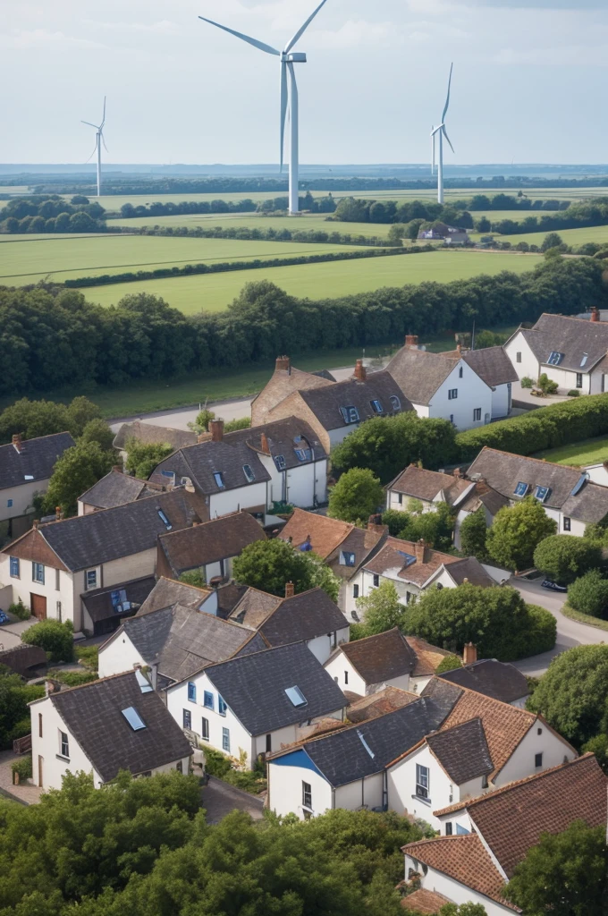 A windy village that needs wind energy to sustain its population 