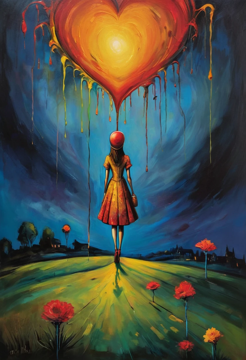 (Artistic Masterpiece of Romantic Life) ( (Themed Art of Life) ( (Conceptual Art) (NFT Exclusive) (Fauvism Work) ()”) Where visual poetry transcends traditional boundaries and embraces the dynamic interplay between creativity and technology Takes),dripping paint,darkart,style, in the style of esao andrews