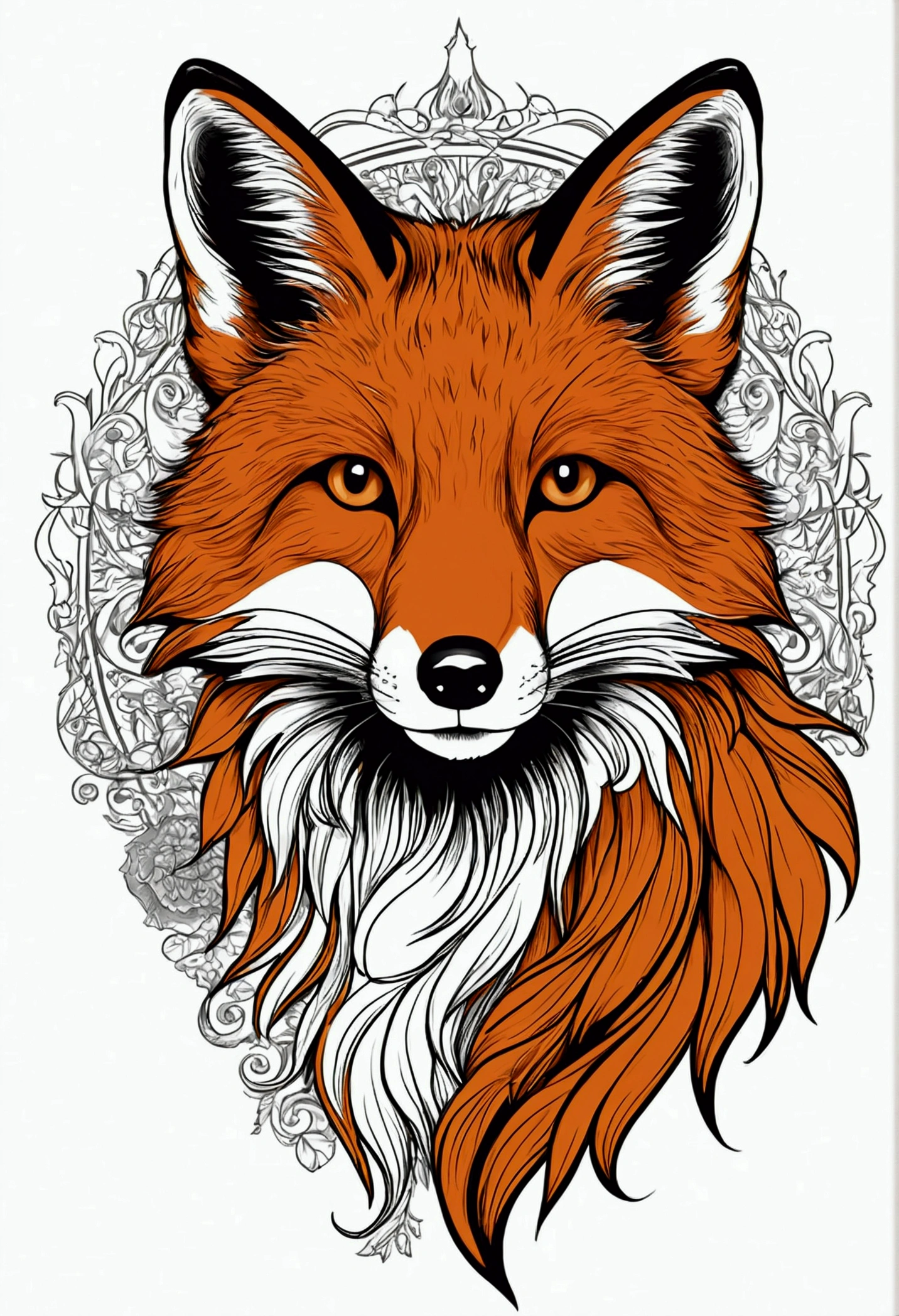 Vector t-shirt art ready to print illustration of a fox, without background