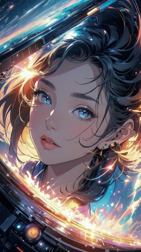 (((masterpiece, highest quality))),(((solo:1.2))),(((1girl:1.2))),(((32k wallpaper))),(very detailed, vintage science fiction),((((((cinematic movie poster)))))),(((((portfolio))))),(((((((Close-up))))))),,((((various angle)))),(((((ultimate highlight))))),((((complete. detailed face)))),(((((Extremely talented))))),(((most complicated machine))),(((text))),(((typography))),(((((best complicated machine))))),(((((genius mechanic))))),(((((gorgeous light leak))))),(((sparkling eyes))),(((hexagon))),(((Overly complicated background:beautiful sky)))