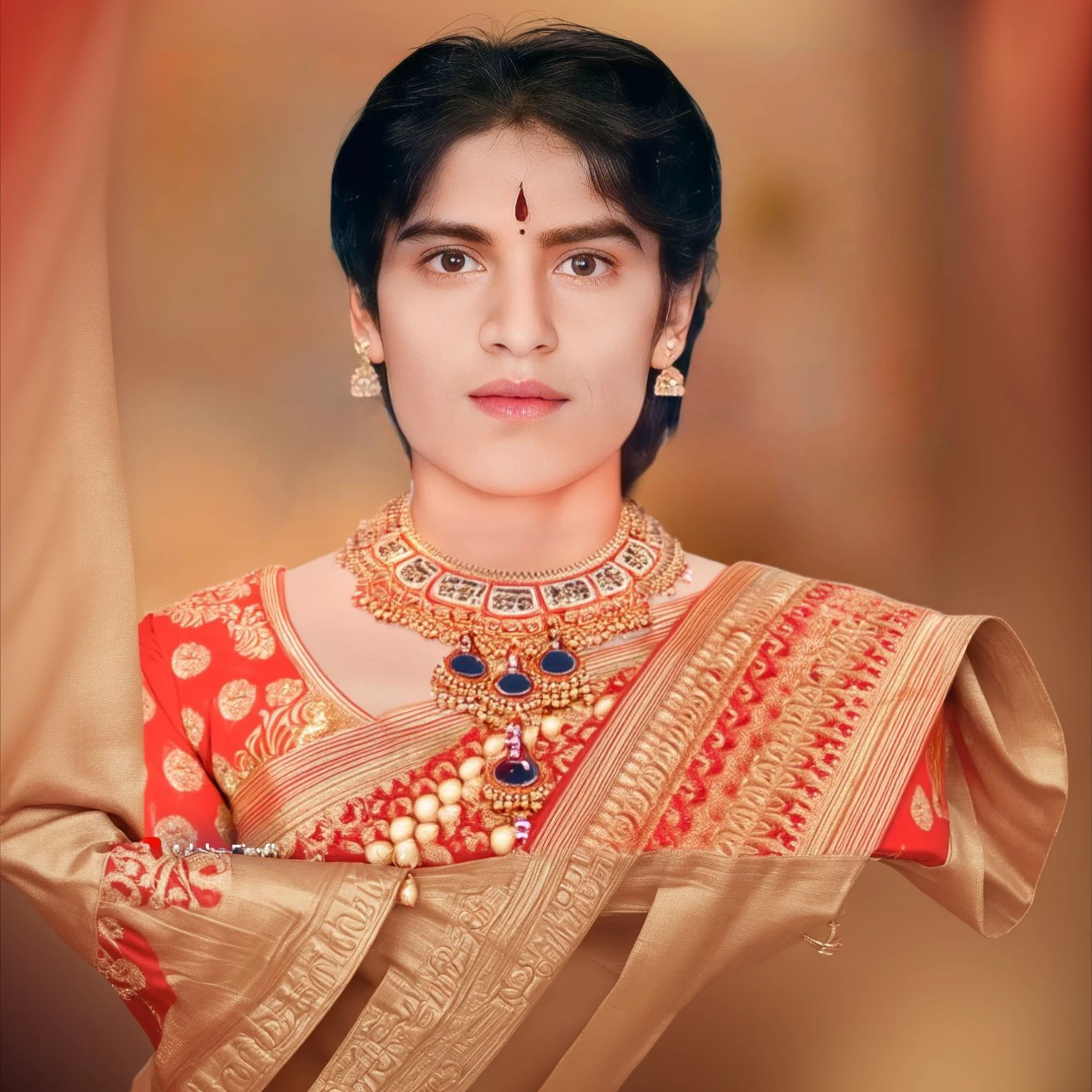 Expand to fill frame and adjust to saree full coverage