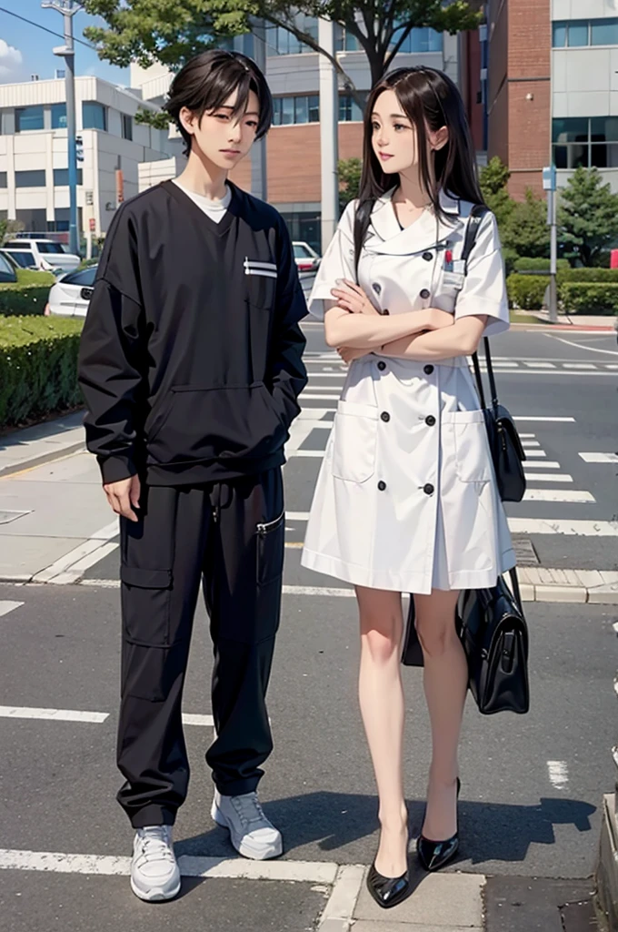 In front of the hospital row