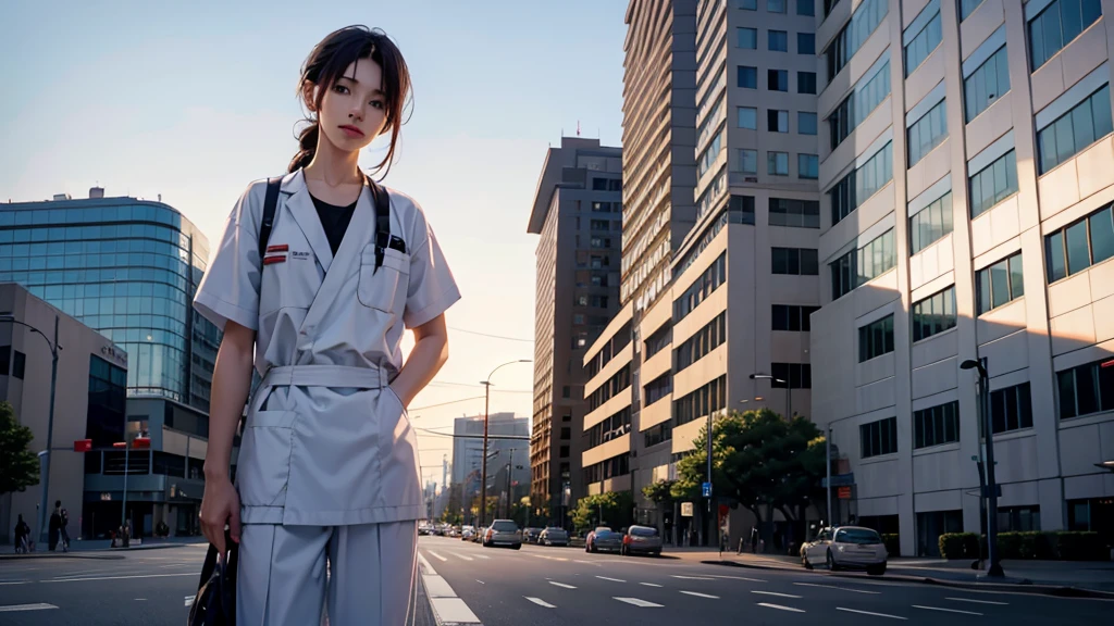 In front of the hospital