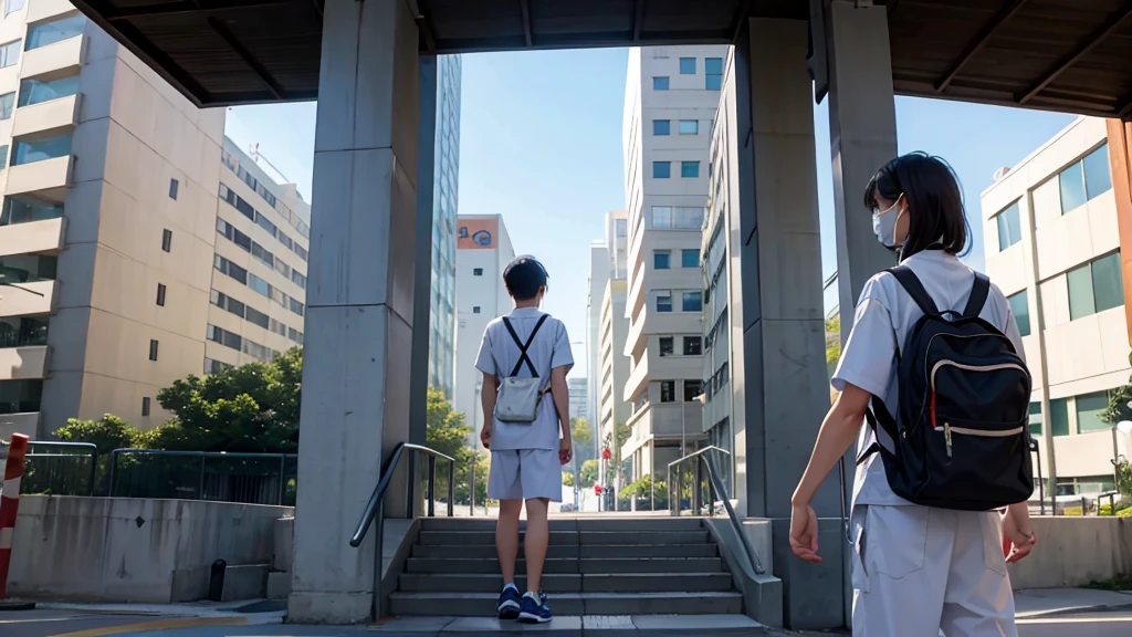 In front of the hospital