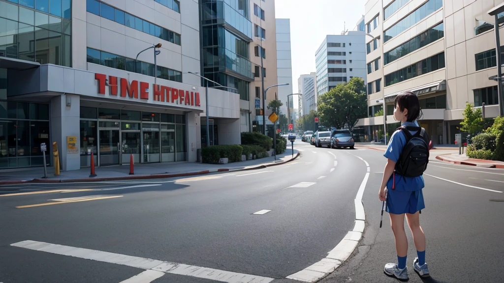 In front of the hospital