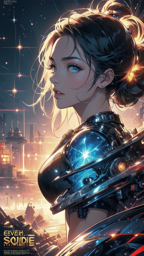 (((masterpiece, highest quality))),(((solo:1.2))),(((1girl:1.2))),(((32k wallpaper))),(very detailed, vintage science fiction),((((((cinematic movie poster)))))),(((((portfolio))))),(((((((Close-up))))))),,((((various angle)))),(((((ultimate highlight))))),((((complete. detailed face)))),(((((Extremely talented))))),(((most complicated machine))),(((text))),(((typography))),(((((best complicated machine))))),(((((genius mechanic))))),(((((gorgeous light leak))))),(((detailed amazing sparkling eyes))),(((hexagon))),(((Overly complicated background:beautiful sky)))