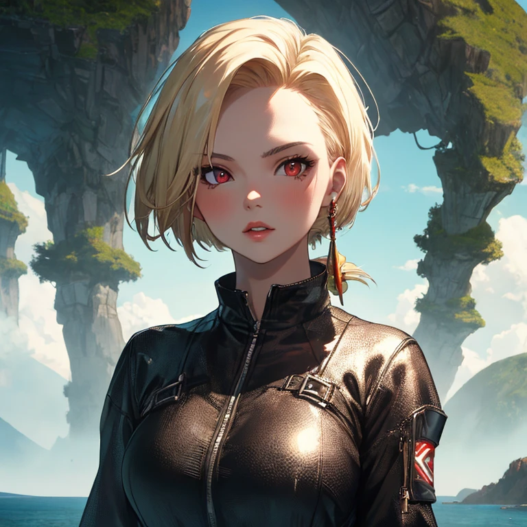 Island of Giants, Mysterious Island, android18Number, (masterpiece), highest quality, 1girl, uhd, retina, masterpiece, ccurate, anatomically correct, textured skin, super detail, high details, high quality, best quality, highres, 4K