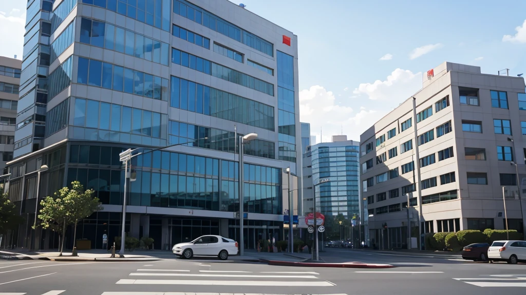 There were no people in front of the hospital.