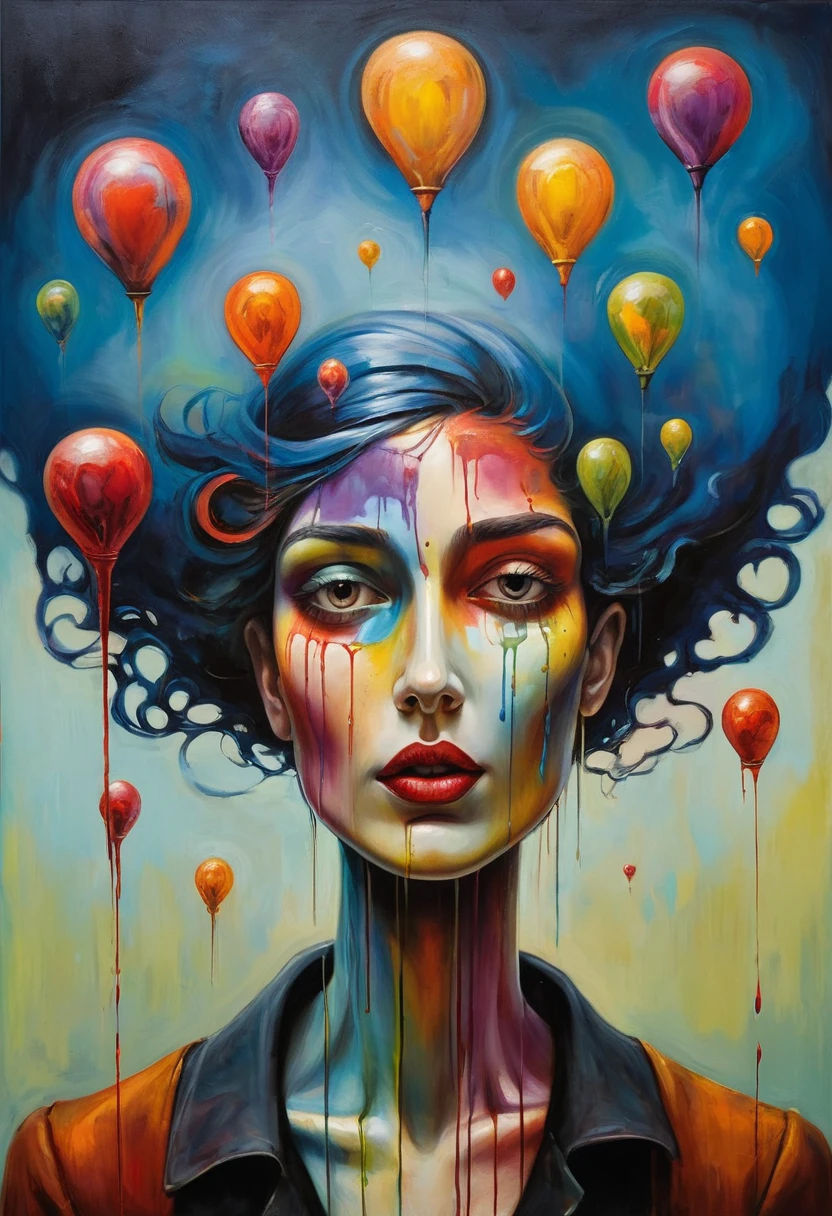 (Artistic Masterpiece of Romantic Life) ( (Themed Art of Life) ( (Conceptual Art) (NFT Exclusive) (Fauvism Work) ()”) Where visual poetry transcends traditional boundaries and embraces the dynamic interplay between creativity and technology Takes),dripping paint,darkart,style, in the style of esao andrews