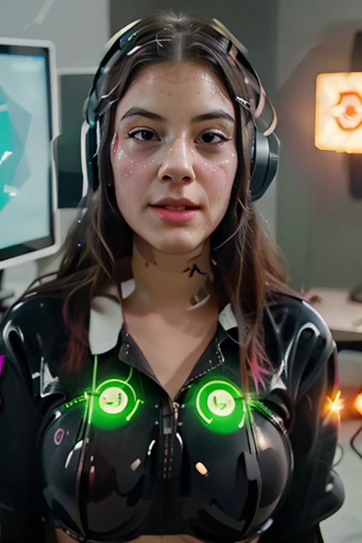 professional detailed photo of (latex office girl) being (brainwashed by glowing screen), Mind Control Eyes, Brainwashed facial expression, (Brainwashing)+++, (Mind Control)+++, (Mind control device),