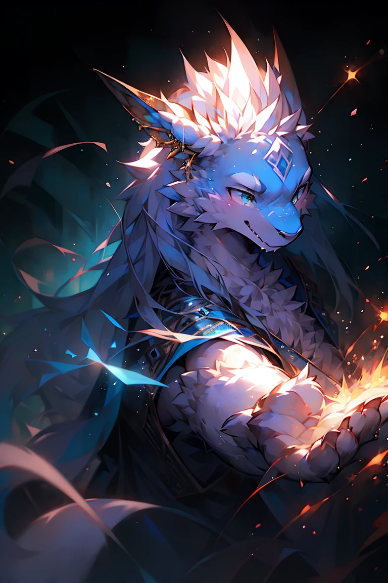 a majestic white dragon, ethereal and divine, master of natural elements, flowing through the fabric of time, (best quality,4k,8k,highres,masterpiece:1.2),ultra-detailed,(realistic,photorealistic,photo-realistic:1.37),intricate scales, piercing eyes, graceful wings, radiant aura, mystical energy, flowing movements, enchanted forest background, glowing magical effects, vibrant colors, dramatic lighting