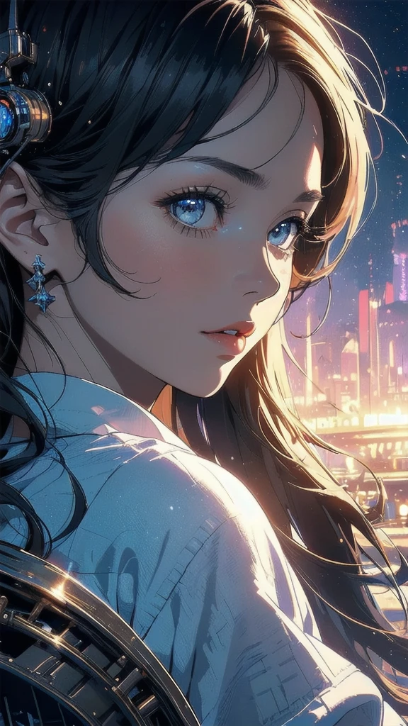 (((masterpiece, highest quality))),(((solo:1.2))),(((1girl:1.2))),(((32k wallpaper))),(very detailed, vintage science fiction),((((((cinematic movie poster)))))),(((((portfolio))))),(((((((Close-up))))))),,((((various angle)))),(((((ultimate highlight))))),((((complete. detailed face)))),(((((Extremely talented))))),(((most complicated machine))),(((text))),(((typography))),(((((best complicated machine))))),(((((genius mechanic))))),(((((gorgeous light leak))))),(((detailed amazing sparkling eyes))),(((hexagon))),(((Overly complicated background:beautiful sky))),