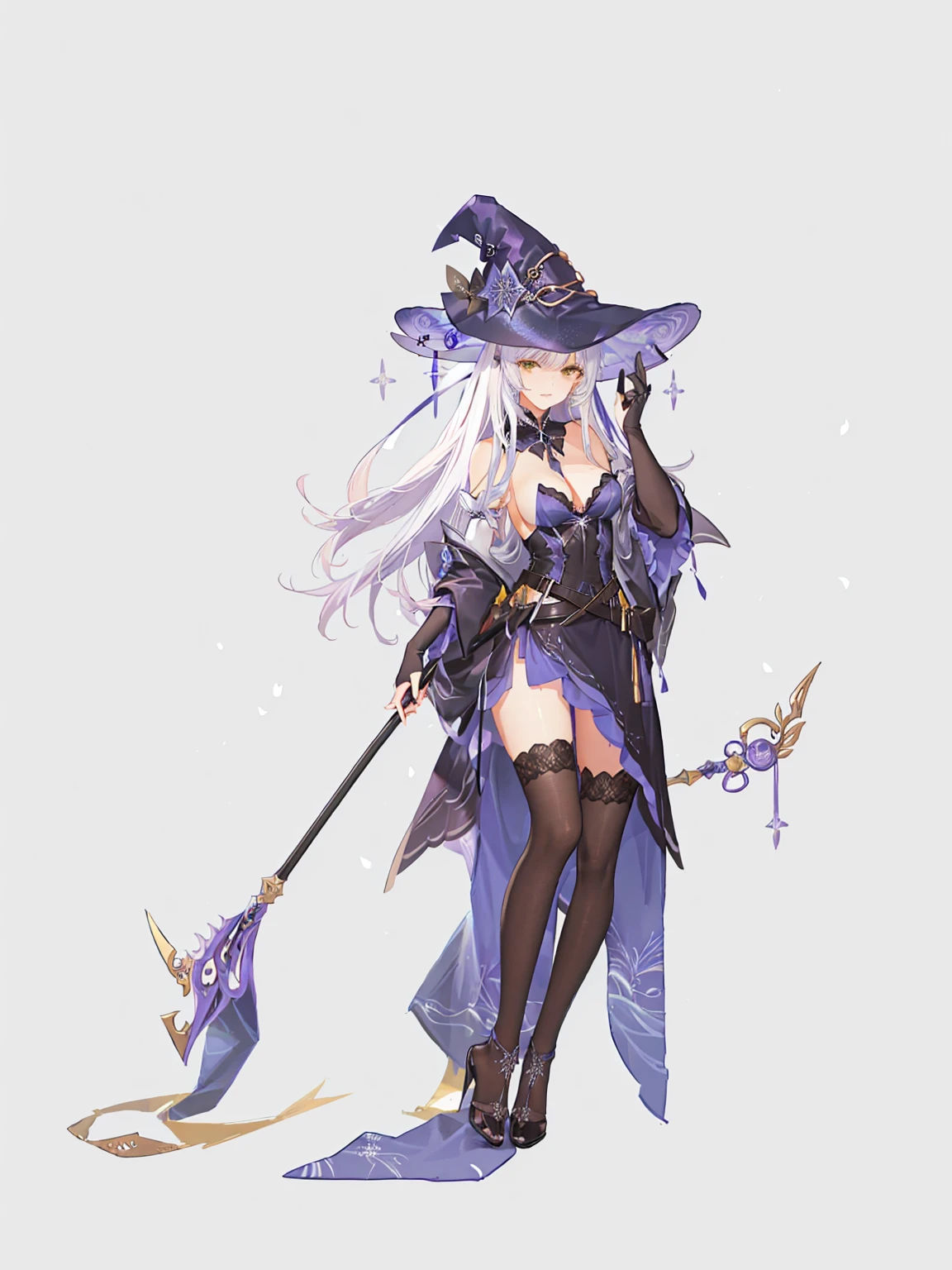 Purple Witch，Sexy，Black silk heel，Exquisite