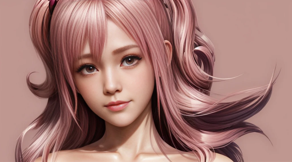 pink hair，Honoka, close up, Face, portrait, Hungry and sexy look, Add to_detail:1