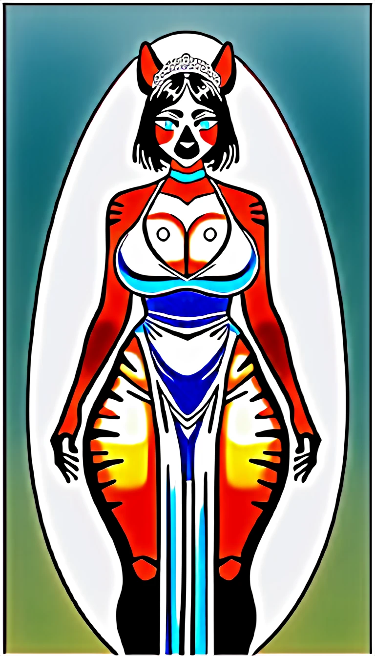 score_9, score_8_up, score_7_up, score_6_up, score_5_up, score_4_up, (solo), female anthro zebra, bride dress, lusty, fluffy body, black hair, turquoise eyes, (thick thighs:1.5)((( offering the breasts))) sex partial clothes, (((cleavage))), (barely_visible_booba) (she is standing) , giant breasts , front view