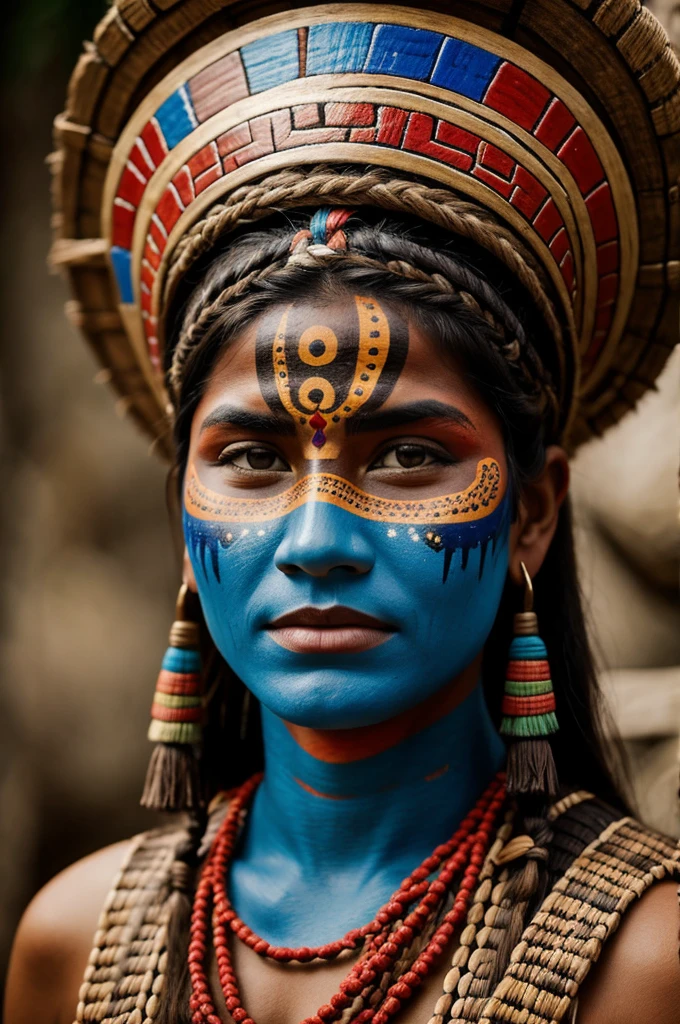 Mayan warrior painted face