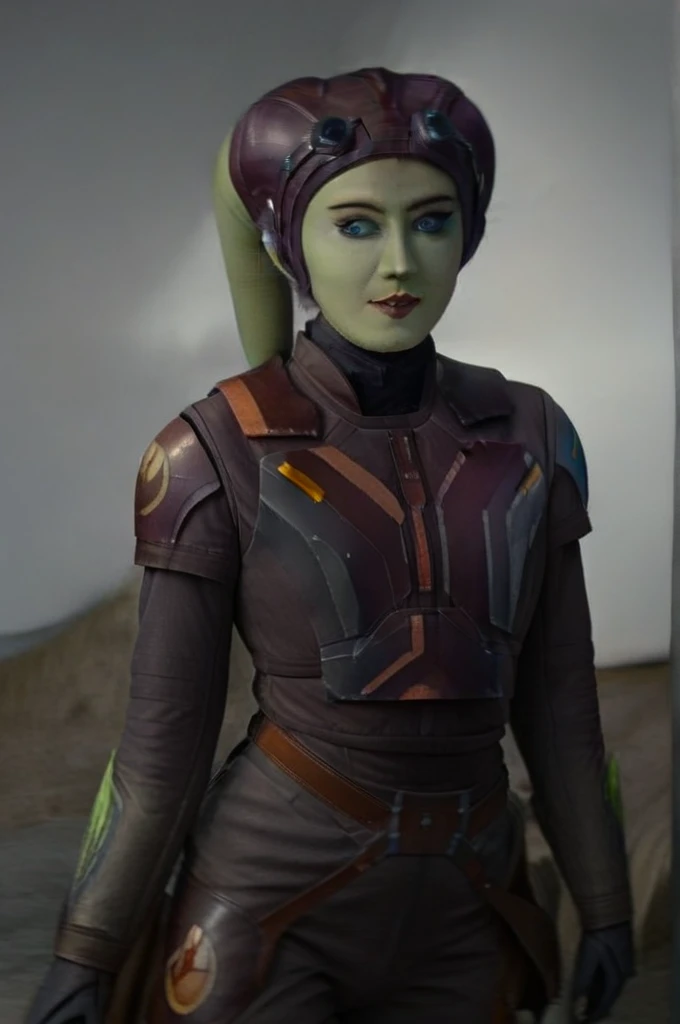 cinematic film still star wars hera syndulla sigh at tequila wolf score_9, score_8_up, score_7_up, score_6_up, score_5_up, score_4_up, ((( hera syndulla ))) wearing wearing armor , blue eyes, tentacle hair, ((( hera syndulla ))) , green skin, colored skin, facial mark, medium breasts, ((black with red trim flame dress skirt)), no pants, bare shoulders, guantlets, hip armor, skirt, pants, brown boots, solo, seductively lying on bed in her lingerie, nude ,seductive smile, looking at viewer, indoors
