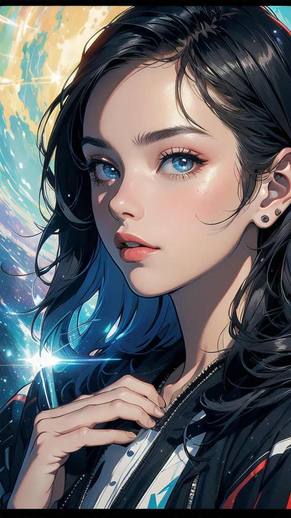(((masterpiece, highest quality))),(((solo:1.2))),(((1girl:1.2))),(((32k wallpaper))),(very detailed, vintage science fiction),((((((cinematic movie poster)))))),(((((portfolio))))),(((((((Close-up))))))),,((((various angle)))),(((((ultimate highlight))))),((((complete. detailed face)))),(((((Extremely talented))))),(((most complicated machine))),(((text))),(((typography))),(((((best complicated machine))))),(((((genius mechanic))))),(((((gorgeous light leak))))),(((detailed amazing sparkling eyes))),(((hexagon))),(((Overly complicated background:unlimited galaxy))),