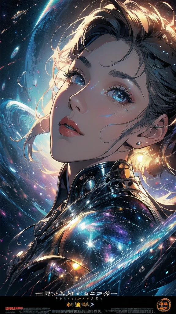 (((masterpiece, highest quality))),(((solo:1.2))),(((1girl:1.2))),(((32k wallpaper))),(very detailed, vintage science fiction),((((((cinematic movie poster)))))),(((((portfolio))))),(((((((Close-up))))))),,((((various angle)))),(((((ultimate highlight))))),((((complete. detailed face)))),(((((Extremely talented))))),(((most complicated machine))),(((text))),(((typography))),(((((best complicated machine))))),(((((genius mechanic))))),(((((gorgeous light leak))))),(((detailed amazing sparkling eyes))),(((hexagon))),(((Overly complicated background:unlimited galaxy))),