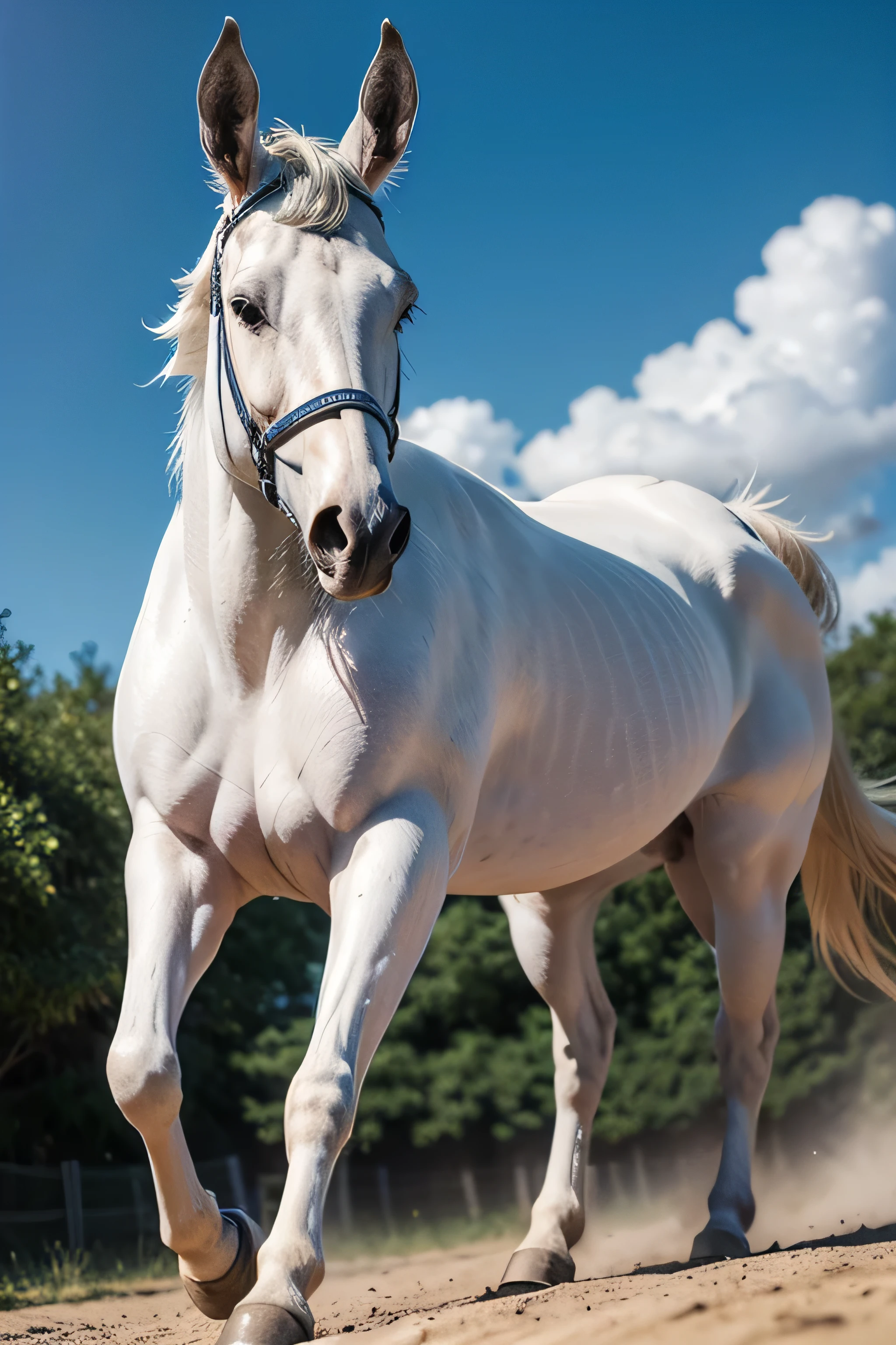 WHITE MULE ANIMAL MARCHING/ High definition