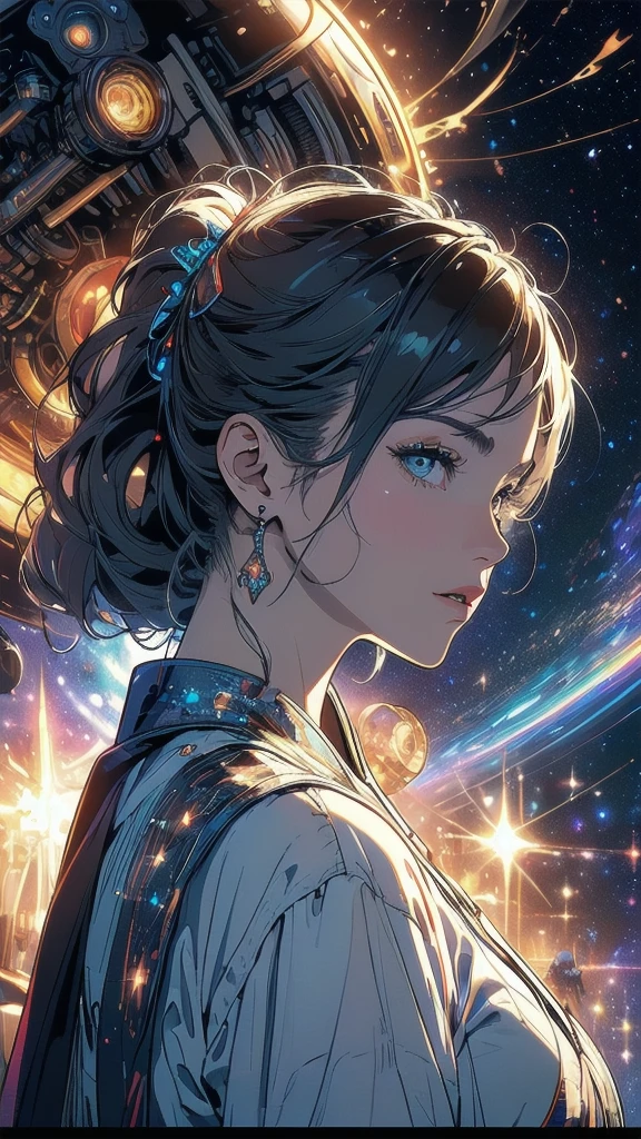 (((masterpiece, highest quality))),(((solo:1.2))),(((1girl:1.2))),(((32k wallpaper))),(very detailed, vintage science fiction),((((((cinematic movie poster)))))),(((((portfolio))))),(((((((Close-up))))))),,((((various angle)))),(((((ultimate highlight))))),((((complete. detailed face)))),(((((Extremely talented))))),(((most complicated machine))),(((text))),(((typography))),(((((best complicated machine))))),(((((genius mechanic))))),(((((gorgeous light leak))))),(((detailed amazing sparkling eyes))),(((hexagon))),(((Overly complicated background:unlimited galaxy))),
