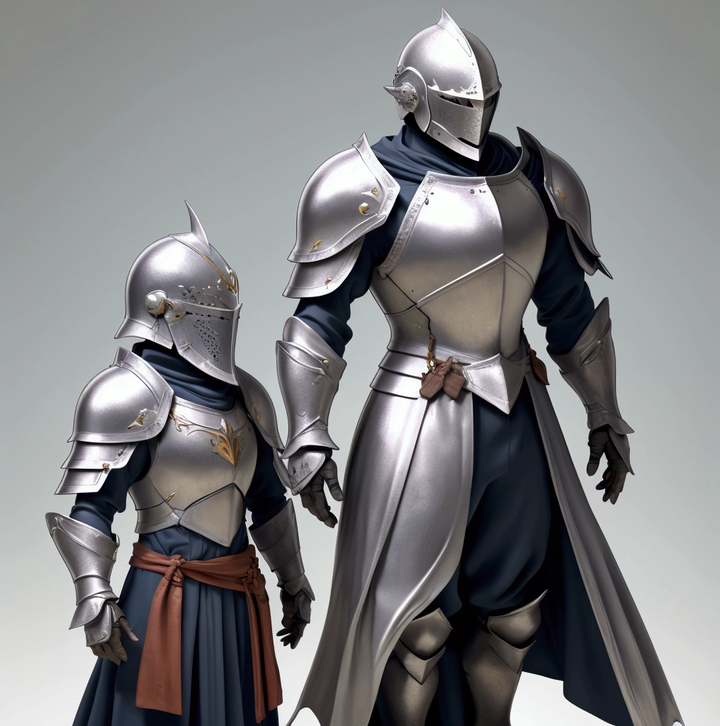 knight, boy, wear armor