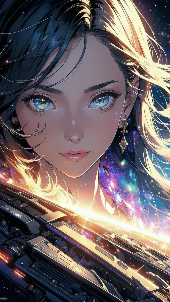 (((masterpiece, highest quality))),(((solo:1.2))),(((1girl:1.2))),(((32k wallpaper))),(very detailed, vintage science fiction),((((((cinematic movie poster)))))),(((((portfolio))))),(((((((Close-up))))))),,((((various angle)))),(((((ultimate highlight))))),((((complete. detailed face)))),(((((Extremely talented))))),(((most complicated machine))),(((text))),(((typography))),(((((best complicated machine))))),(((((genius mechanic))))),(((((gorgeous light leak))))),(((detailed amazing sparkling eyes))),(((hexagon))),(((Overly complicated background:unlimited galaxy))),
