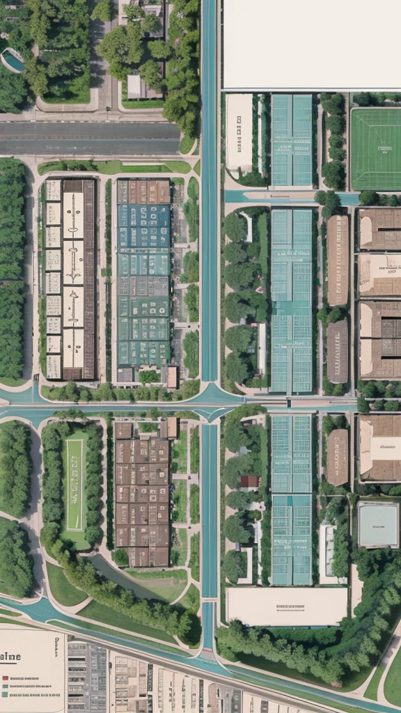 Background design featuring a finely detailed map of the location, like the main street, Park, and public facilities. Use soft colors such as pastel green and light blue for an elegant and informative impression.
