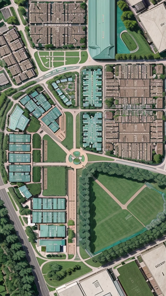 Background design featuring a finely detailed map of the location, like the main street, Park, and public facilities. Use soft colors such as pastel green and light blue for an elegant and informative impression.
