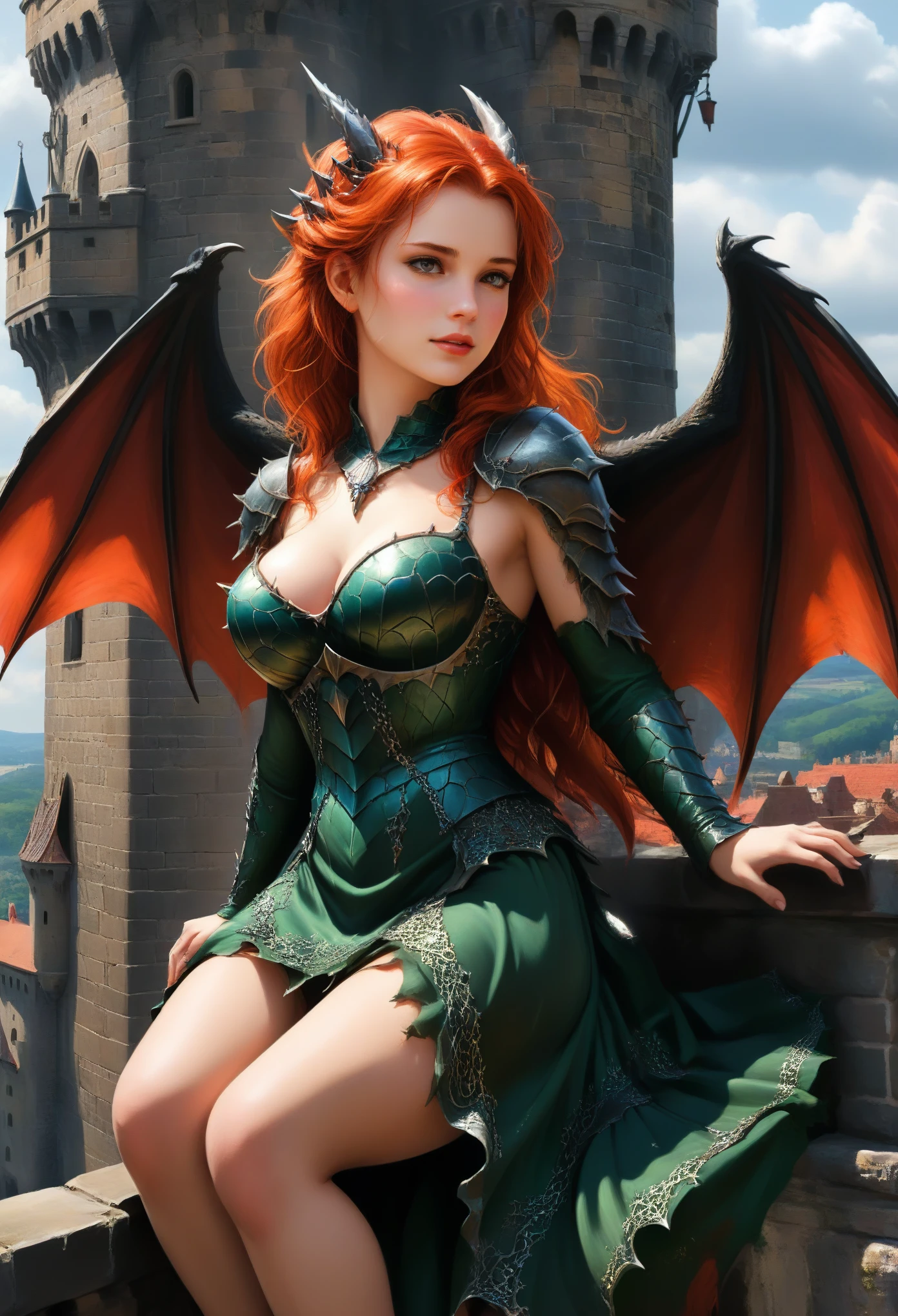 A large dragon with many spikes and sparkling scales all over its body flew up to the highest tower of the castle.. Soon, Behind the Walls, noise was heard from the flapping of its huge wings and gusts of heat. "That evil dragon again", - thought the princess and pulled the hem of her dress.. "Only his fucking was no longer there. sucks", - she said gritting her teeth and resolutely went out onto the small balcony of her tower.. The same tower, in which she was imprisoned indefinitely, And shebeen there since then, as soon as the nannies first noticed, that the nipples of the young princess began to swell excitingly, filling my chest with unknown desires, and barely noticeable red hairs began to appear above the pussy, her consciousness is even more disturbing.