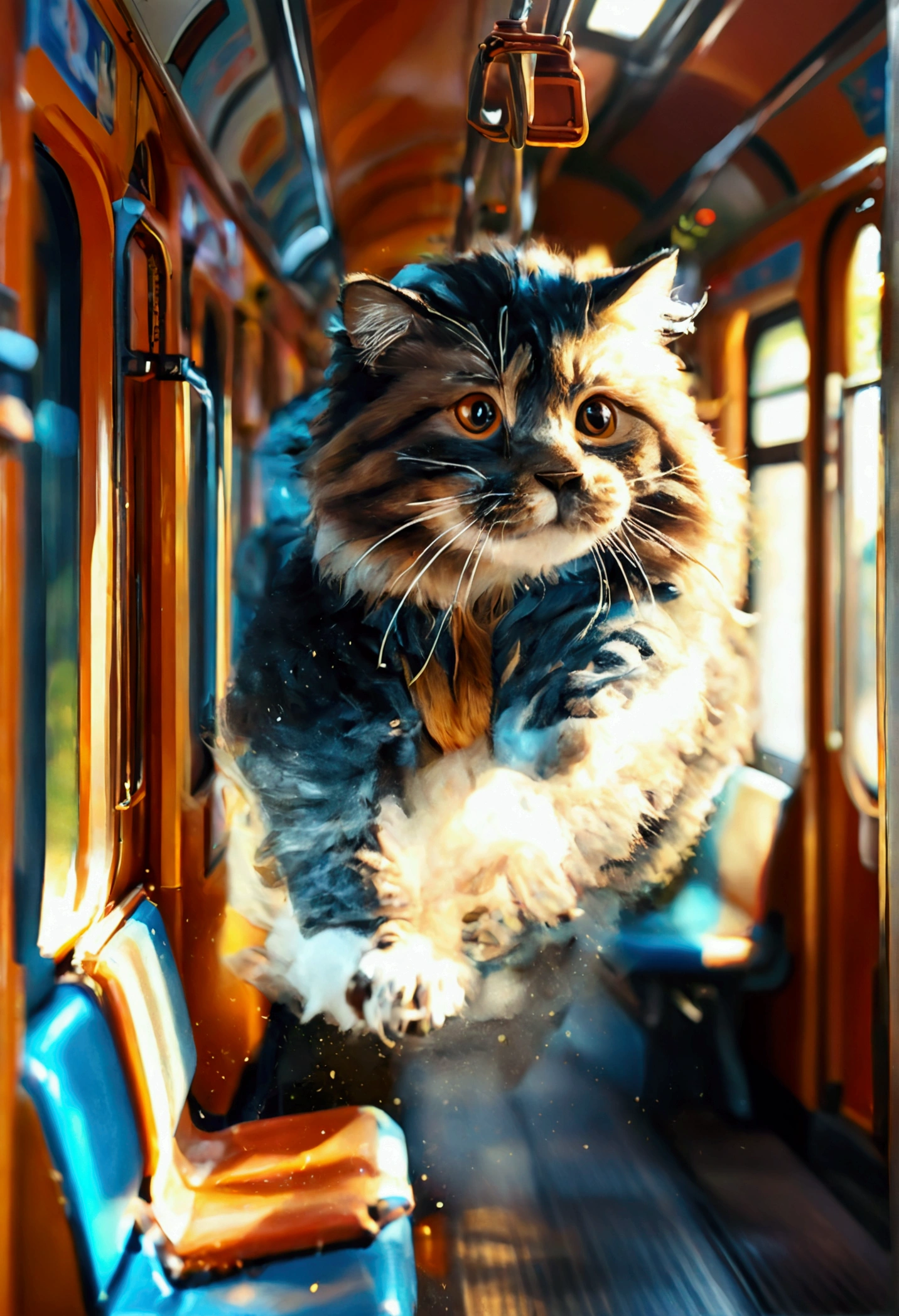 Create high-quality, high-resolution illustrations that meet the following conditions:。 -Illustrations for social media icons -Round frame -Real Stick -Anime style -A train that looks like it's about to jump out of its frame