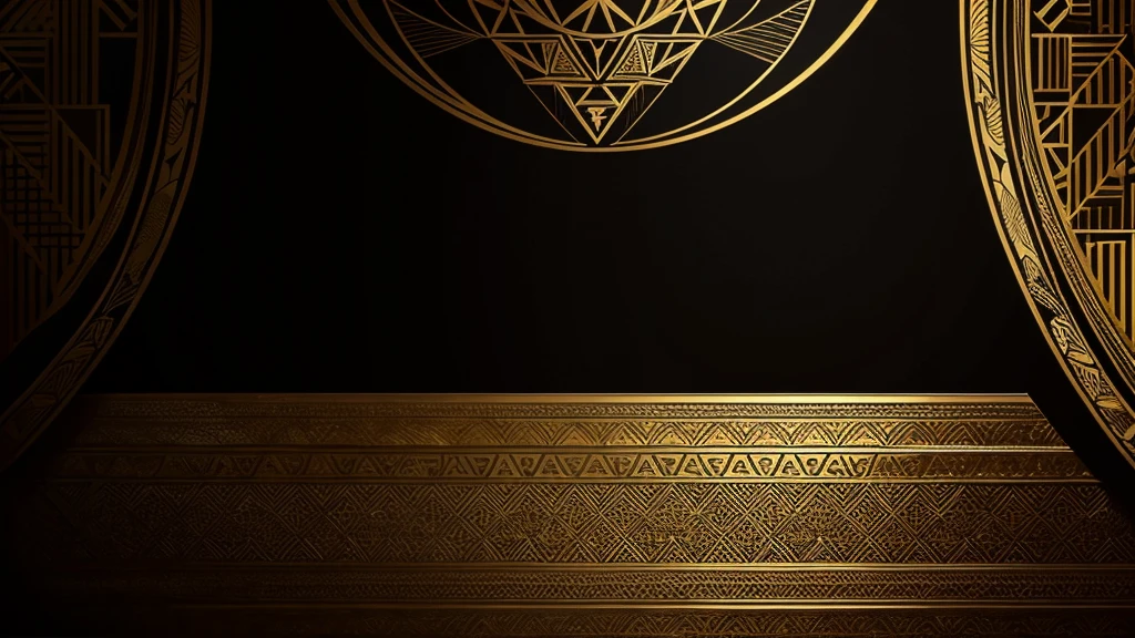 The background with a black geometric pattern with touches of gold lines. This minimalist design will give a luxurious and professional impression