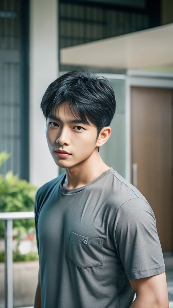 Asian alpha male in gray shirt looking at camera, Shin Jinying, Kim Do-young, Paint Ulzzang, Shen Quanrui, korean men, Shin Jin Young&#39;s Aesthetics, faceเกาหลีที่น่ารัก, handsome young man&#39;face, Jaeyong Nam, beautiful eyes、Kim Taejoon, Hyungtae, Inspiration from Jong Suk Lee, Avatar, Korean artist, Jung Jae Hyo 