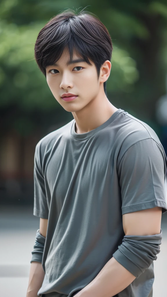 Asian alpha male in gray shirt looking at camera, Shin Jinying, Kim Do-young, Paint Ulzzang, Shen Quanrui, korean men, Shin Jin Young&#39;s Aesthetics, faceเกาหลีที่น่ารัก, handsome young man&#39;face, Jaeyong Nam, beautiful eyes、Kim Taejoon, Hyungtae, Inspiration from Jong Suk Lee, Avatar, Korean artist, Jung Jae Hyo 